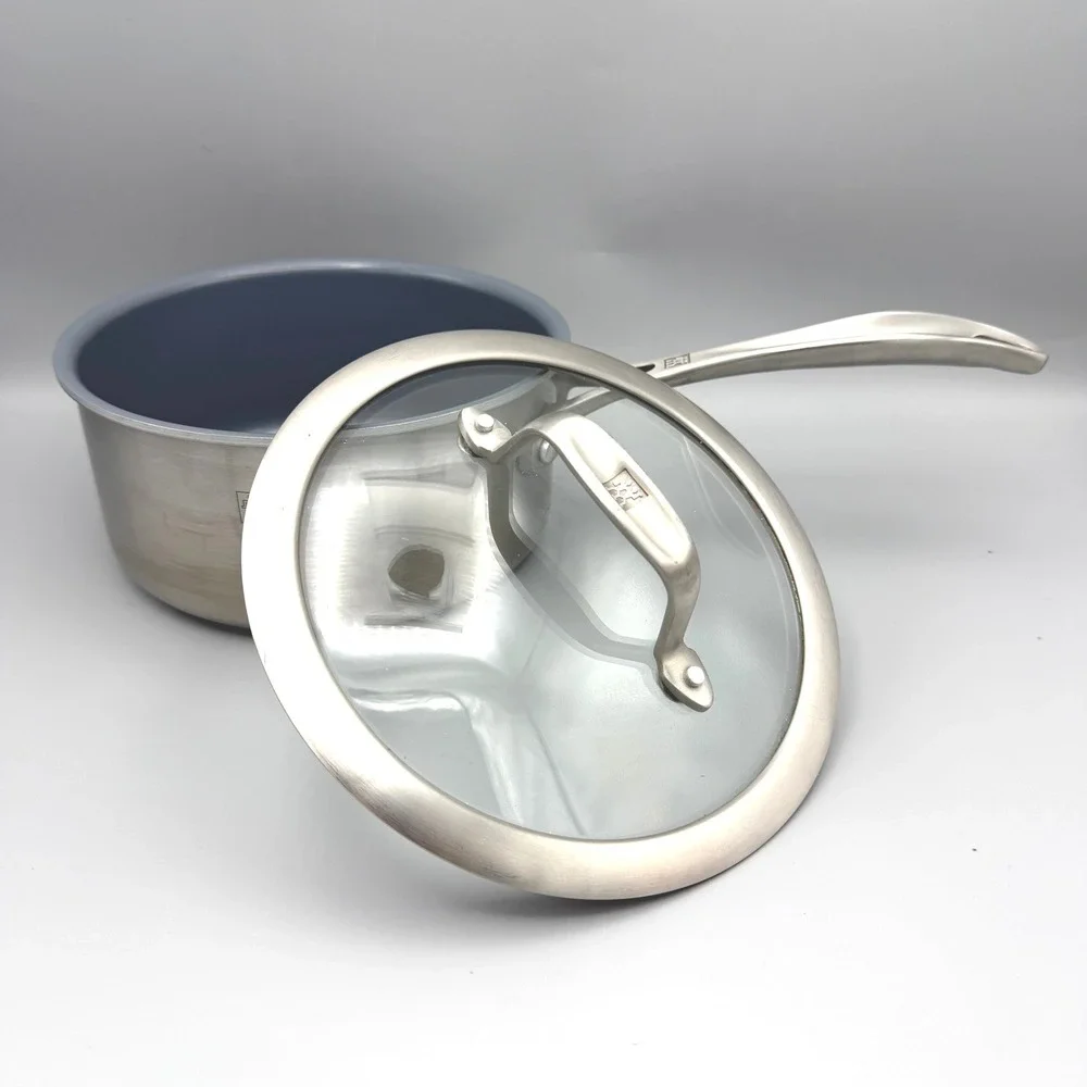Zwilling J.A. Henckels Saucepan 1.5qt Silver Ceramic Nonstick 3-Ply Steel